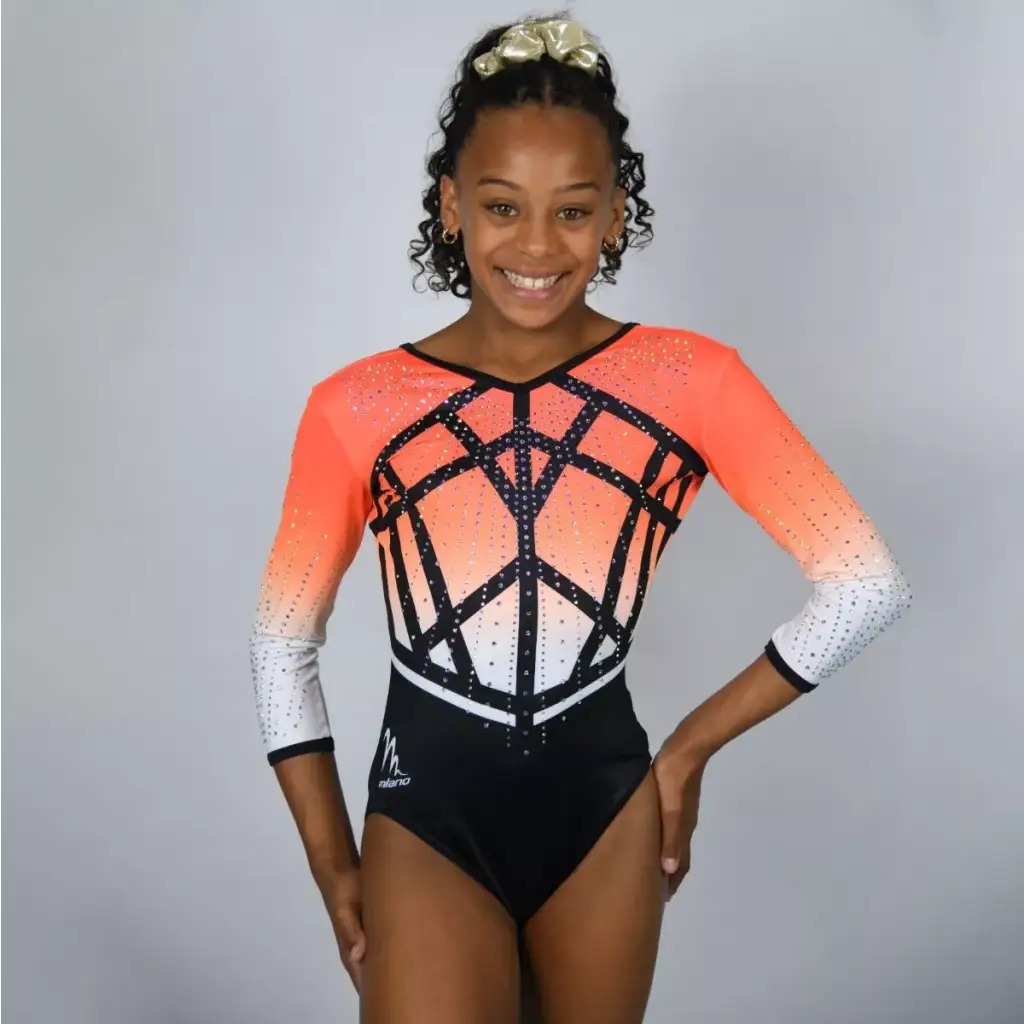 Gymnastikanzug Antheia 3/4 Neon Orange