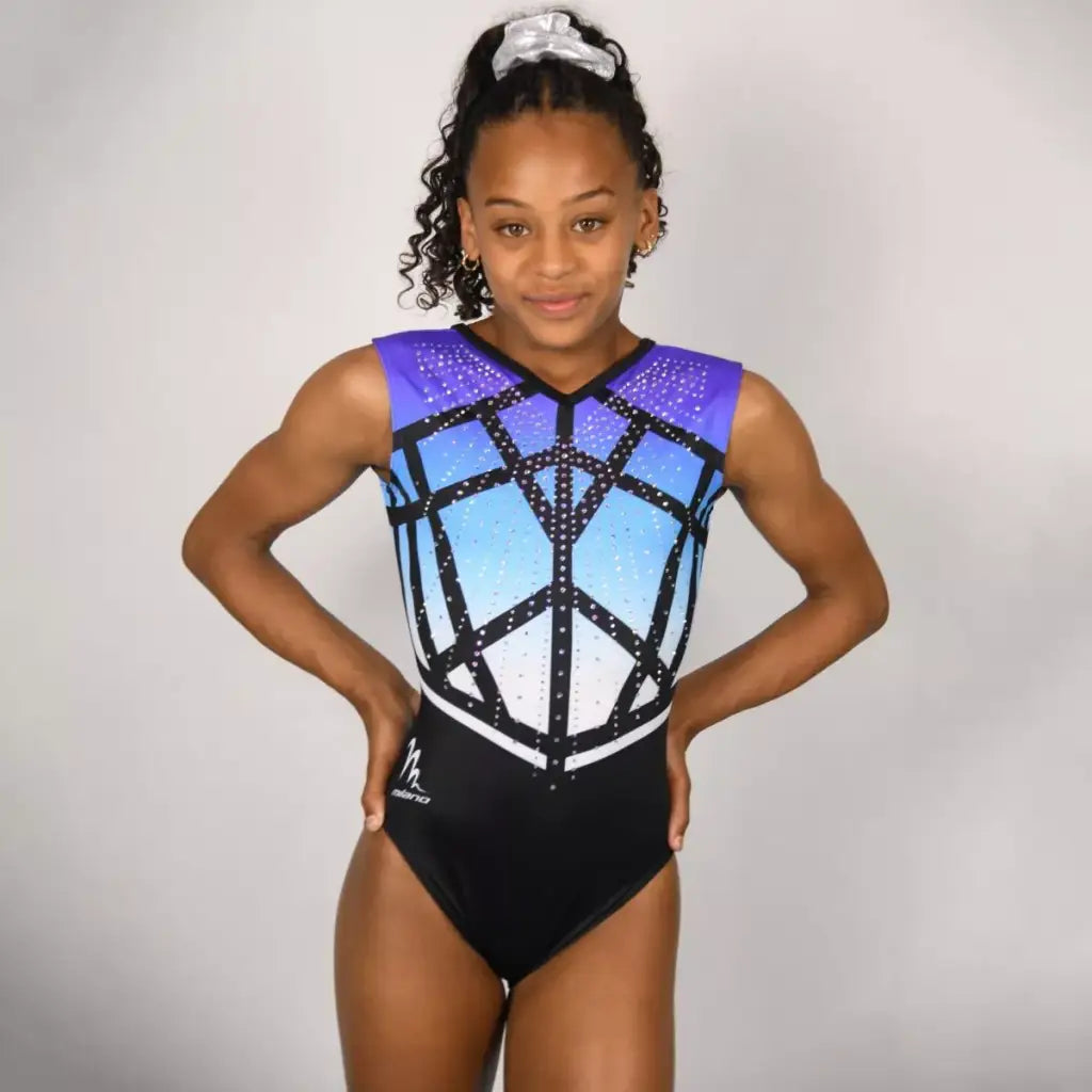 Traje de gimnasia Antheia purpura azul Milano Deutschland