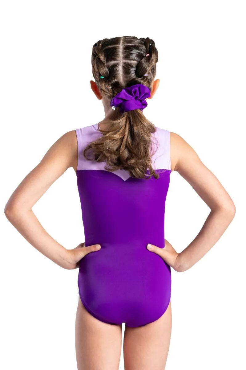 Début de tir sans manches costume de gymnastique violet