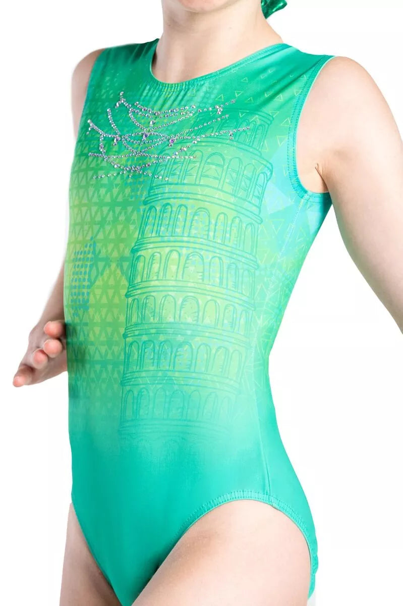 India Landmark Sleeveless - Purple Gymnastics Suit